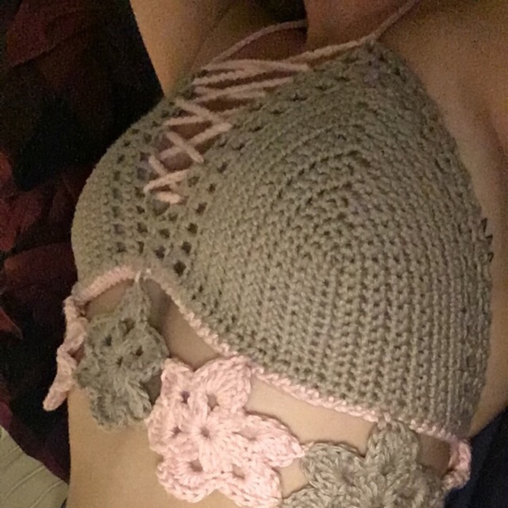 Handmade Crochet Flower Top